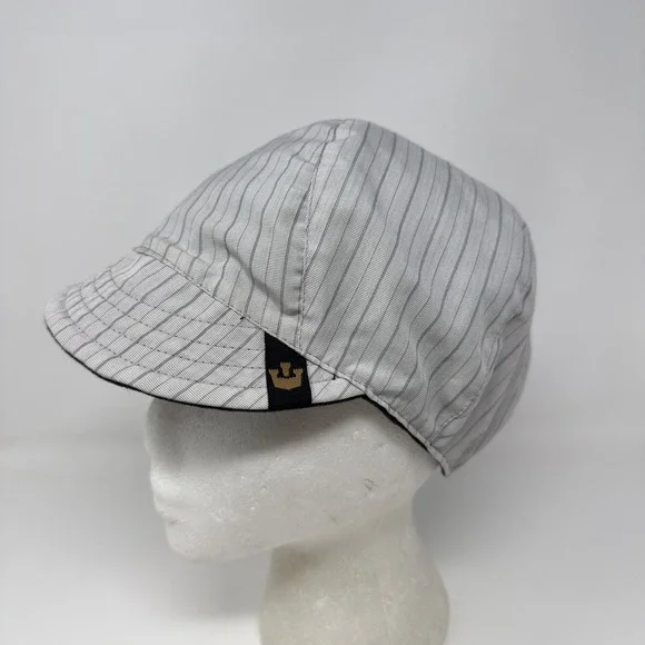 Goorin Bros Reversible Newsboy Cap Black & Grey Pinstripe Cotton Flat Hat Size M - Picture 7 of 15